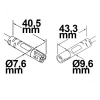 Mini-Plug Verlängerung male-female, 3m, 2x0,75, IP54, weiß-grün, max. 48V/6A