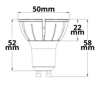 GU10 LED Strahler 8W COB, 10°, 4000K, dimmbar