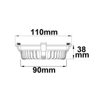 LED Downlight blendungsreduziert, 13W, rund, DN110, CRI90, Switch 3000|3500|4000K, dimmbar