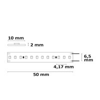 LED CRI930 Linear 48V Flexband, 13W, IP20, 3000K, 5m Rolle, 240 LED/m