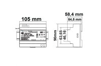 LED Hutschienen-Trafo MW HDR-150-48, 43.2~55.2V/DC, 0-150W, IP20