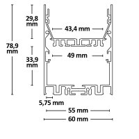 LED Leuchtenprofil LAMP40 Aluminium schwarz...