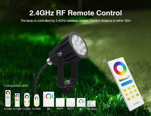 6er Set Gartenstrahler Mit Erdspieß – RGB LED, Fernbedienung, IP65, Edelstahl