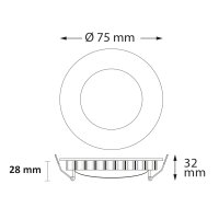 SYS-MiniAMP - LED Einbauleuchte LUNA 4W, indirektes Licht, 24V DC, weiß, 2700K, dimmbar