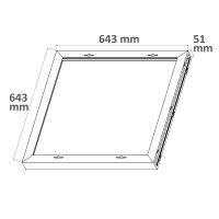 Aufbaurahmen weiß RAL 9016, Höhe 5cm, für LED Panels 625x625, vormontiert zur Schnellmontage