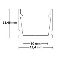 LED Aufbauprofil SURF10 Aluminium eloxiert, 200cm