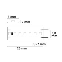 LED CRI925 Linear8 Flexband, 24V DC, 15W, IP20, 2500K, 5m Rolle, 280 LED/m