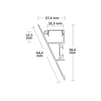 LED Aufbauleuchtenprofil HIDE TRIANGLE Aluminium schwarz...