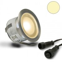 SLIM-OUT - SET: 24x LED Bodenstrahler MINI-V2, rund, IP67, edelstahl, warmweiß + Trafo