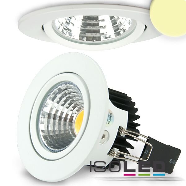 LED Einbaustrahler, weiß, 8W COB, rund, warmweiss