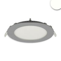 LED Downlight, 9W, rund, ultraflach, silber, neutralweiß, dimmbar