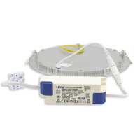 LED Downlight, 18W, rund, ultraflach, silber,...