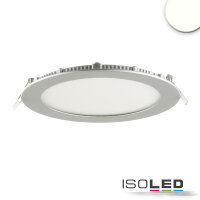 LED Downlight, 12W, rund, ultra flach, silber, neutralweiß, dimmbar