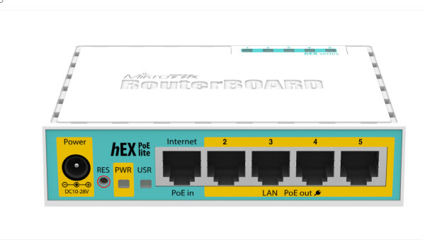 MikroTik RouterBOARD RB750UPr2, hEX PoE lite, 5x 10/100, 4x POE, USB