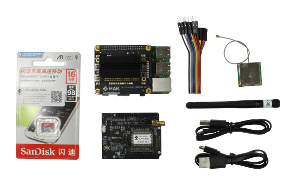 RAK Wireless LoRa Starter Kit RAK2245 Pi HAT & Raspberry Pi 3B+ & WisnodeLoRa & 16G TF Card(with software image) to quick start a LoRaWAN application