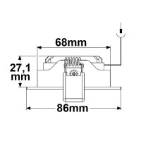 SYS-MiniAMP - LED Einbauleuchte SLIM68 schwarz, rund, 8W, 24V DC, warmweiß, dimmbar