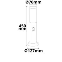 Pollerleuchte 450 anthrazit, IP44, PIR Bewegungssensor, 1x E27 Fassung, exkl. Leuchtmittel