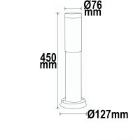 Pollerleuchte 450 edelstahl, IP44, warmweiß, inkl. E27 LED Leuchtmittel 9W