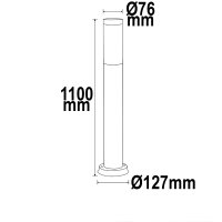 Pollerleuchte 1100 anthrazit, IP44, 1x E27 Fassung, exkl. Leuchtmittel