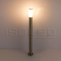 Pollerleuchte 1100 Edelstahl, IP44, warmweiß, inkl. E27 LED Leuchtmittel 9W