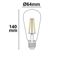 E27 Vintage Line LED ST64 Birne 7W warmweiß, Glas...