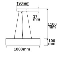 LED Hängeleuchte, DN1000, schwarz, 160W, ColorSwitch...