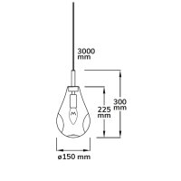 Pendelleuchte, black Glas, E14, 50-300cm, exkl. Leuchtmittel, exkl. Baldachin