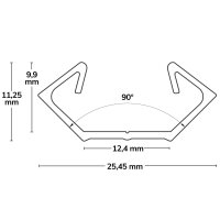 LED Eckprofil CORNER11n Aluminium eloxiert, 200cm