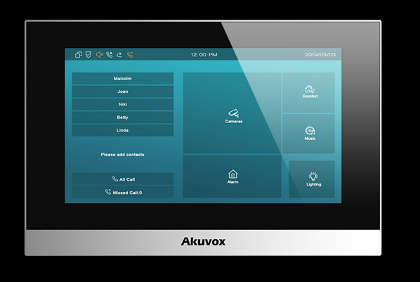 Akuvox Indoor-Station C315W w/o logo, Touch Screen, Android, POE, Wi-Fi, silver