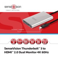 Adapter Thunderbolt 3 => HDMI 2.0 *Club3D* Dual Monitor 4K 60Hz