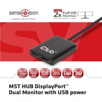 Club 3D Multi Stream Transport Hub 2x DisplayPort 1.2...
