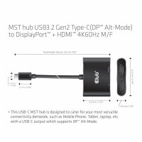 Club 3D Multi Stream Transport Hub USB 3.2 Typ C => DisplayPort + HDMI 4K60Hz