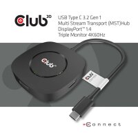 Club 3D Multi Stream Transport Hub USB 3.2 Typ C => DisplayPort 1.4 Triple Monitor