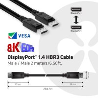 Kabel Video DisplayPort 1.4 HBR3 ST/ST  2,0m 28AWG *Club3D*