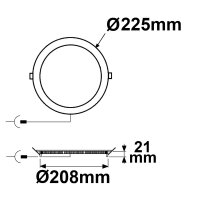 LED Downlight, 18W, rund, ultraflach, blendungsreduziert, weiß, neutralweiß, dimmbar CRI90