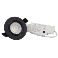 LED Einbauleuchte SLIM68 Alu schwarz, rund, 9W, warmweiß, DALI dimmbar