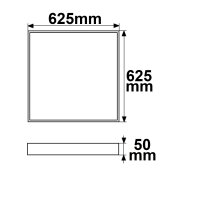 Aufbaurahmen weiß RAL 9016, Höhe 5cm, für LED Panels 625x625, steckbare Schnellmontage