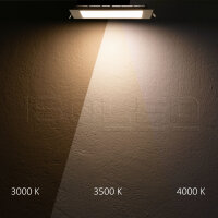 LED Downlight, 18W, eckig ultraflach weiß, 225x225mm, ColorSwitch 3000|3500|4000K, dimmbar