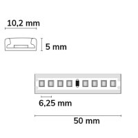 LED AQUA927 PU Linear Flexband, 24V DC, 12W, IP68, 2700K, 135 lm/W, 5m Rolle, 160 LED/m