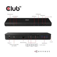 Club 3D Dock Station - USB 3.2 Typ C 4K Triple Docking Station *schwarz*
