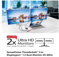 Adapter Thunderbolt 3 => Displayport 1.2 *Club3D* Dual Monitor 4K 60Hz