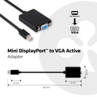 Adapter DisplayPort Mini 1.1 => VGA *Club 3D* aktiv