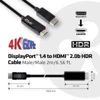 Kabel Video DisplayPort 1.4 => HDMI 2.0b HDR ST/ST 2,0m *Club3D*