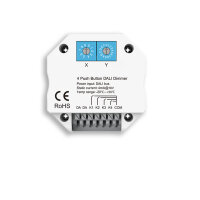 DALI Master-Steuerung für 4 Adressen/Gruppen/Szenen, Steuerung via 4 Push-Taster, DALI-Bus Spannung