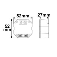 DALI Master-Steuerung für 4 Adressen/Gruppen/Szenen, Steuerung via 4 Push-Taster, DALI-Bus Spannung