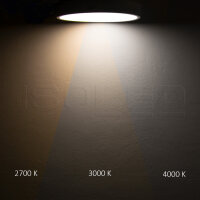 LED Deckenleuchte UGR<19 2H, schwarz, 20W|30W, rund, DN400, ColorSwitch 2700|3000|4000K, dimmbar