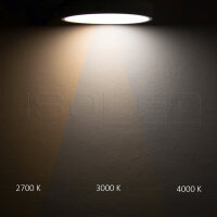 LED Deckenleuchte UGR<19 2H, schwarz, 80W|100W, rund, DN1000, ColorSwitch 2700|3000|4000K, dimmbar