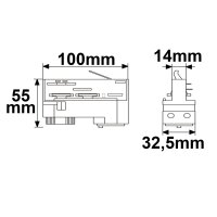 3-Phasen DALI Schiene Universaladapter, weiß