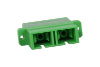 LWL-Kupplung, SC(APC)-Buchse/SC(APC)-Buchse, 9/125u Singlemode, duplex, PVC, OS2, Keramikhülse, mit Flansch