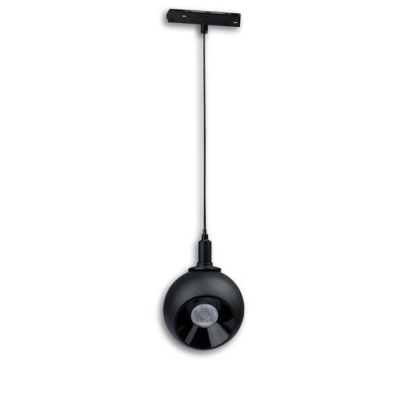 TRACK48 - Hängeleuchte Ball Fokus schwarz, 12W, 60°, 48V DC, 3000K, CRI90